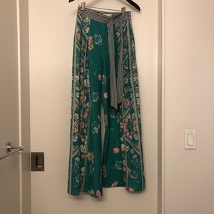 JEALOUS TOMATO FLORAL GREEN SUMMER PANTS,SIZE S